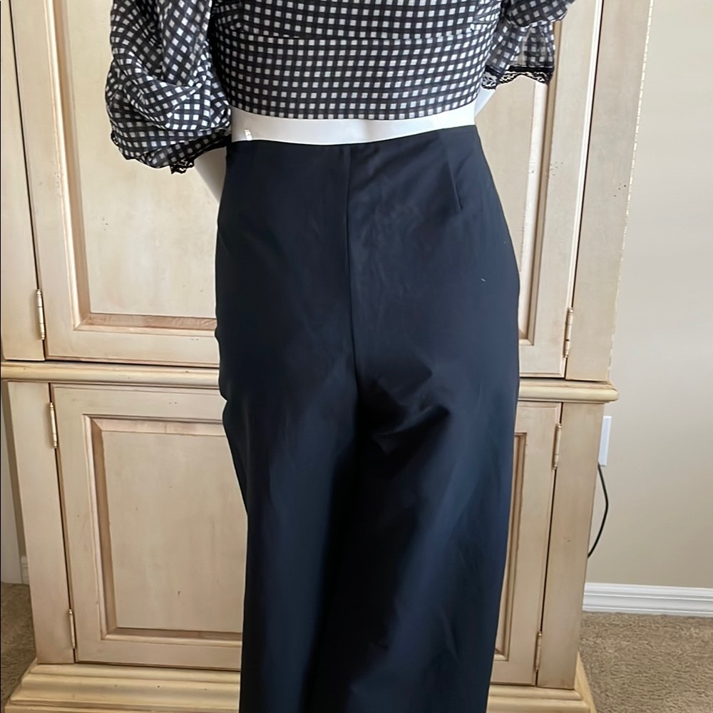 Krizia High Rise Flat Front Wide Leg Minimalist Design Pant Made in Italy NWT 8 - Picture 7 of 14